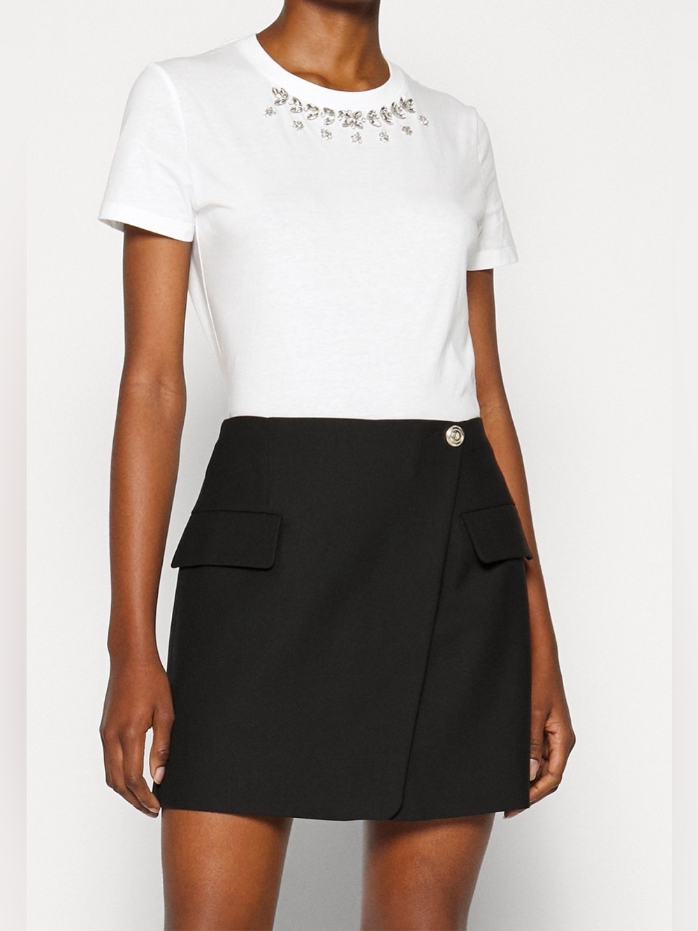 Maje Cropped Rhinestone T-shirt